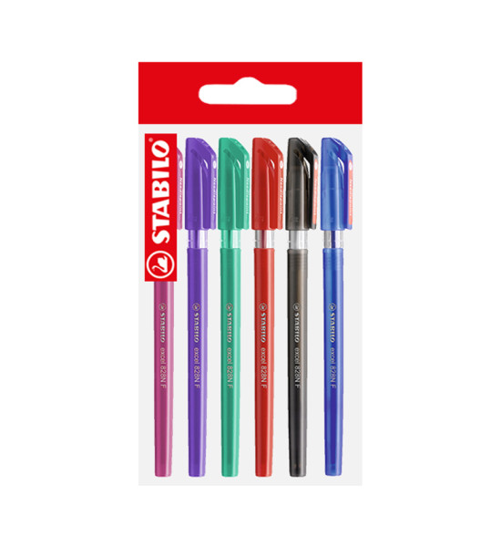 Bolígrafo, Excel 828NF, Punta Aguja 0.38 mm, cuerpo opaco, Pack x 6 Unds. 6 Colores Surtidos